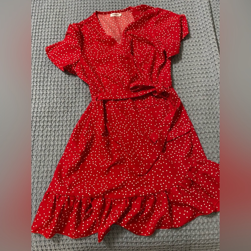 Polka dot red dress